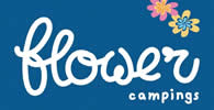 Flower camping logo